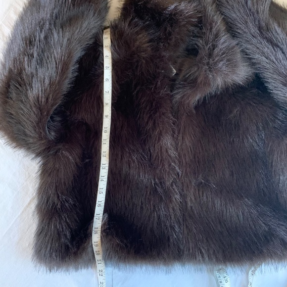 H&M Divided Faux Fur Jacket Coat Brown Black Size M NWT - Picture 10 of 11